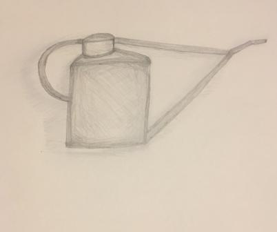 137 Days of Sketching, Day 6 Oil Can, Learning from YouTube